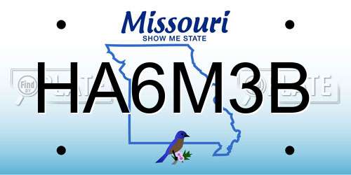HA6M3B Missouri License Plate