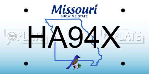 HA94X Missouri License Plate