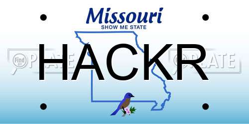 HACKR Missouri License Plate