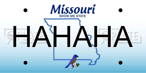 HAHAHA Missouri License Plate