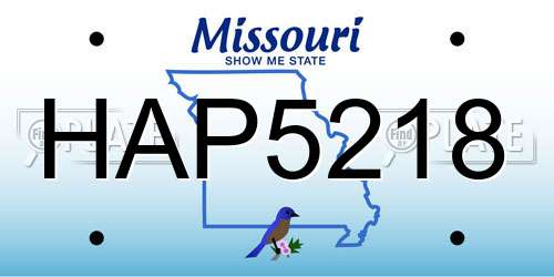 HAP5218 Missouri License Plate