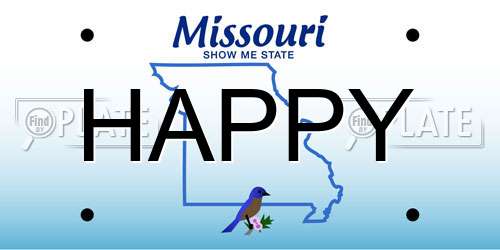 HAPPY Missouri License Plate