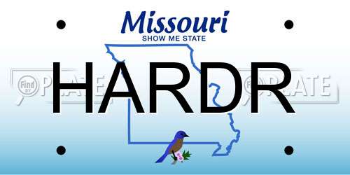 HARDR Missouri License Plate