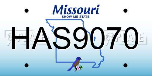 HAS9070 Missouri License Plate