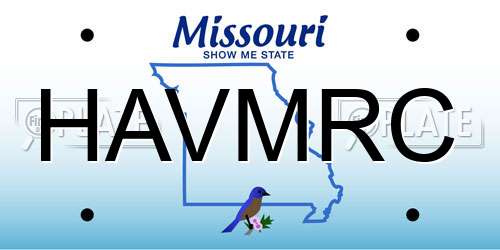 HAVMRC Missouri License Plate