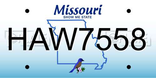 HAW7558 Missouri License Plate
