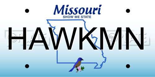 HAWKMN Missouri License Plate