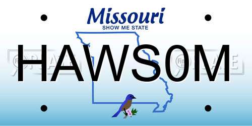 HAWS0M Missouri License Plate