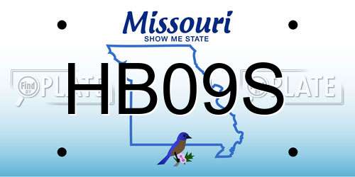 HB09S Missouri License Plate