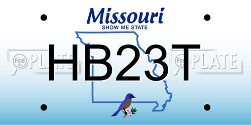 HB23T Missouri License Plate