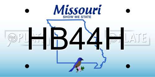 HB44H Missouri License Plate