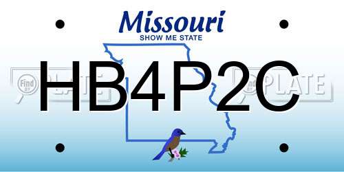 HB4P2C Missouri License Plate
