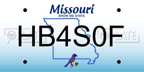 HB4S0F Missouri License Plate