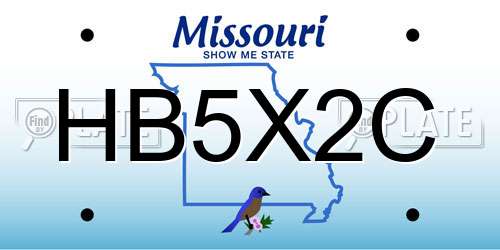 HB5X2C Missouri License Plate
