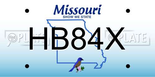 HB84X Missouri License Plate