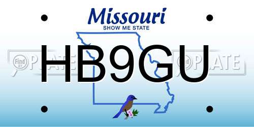 HB9GU Missouri License Plate