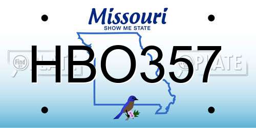 HBO357 Missouri License Plate