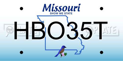 HBO35T Missouri License Plate
