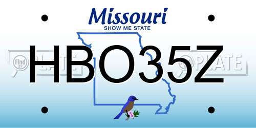 HBO35Z Missouri License Plate