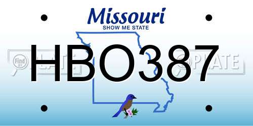 HBO387 Missouri License Plate