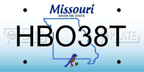 HBO38T Missouri License Plate