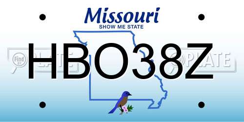 HBO38Z Missouri License Plate