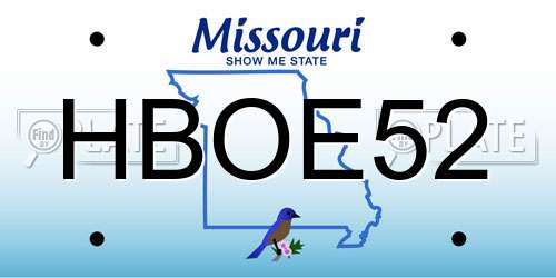 HBOE52 Missouri License Plate