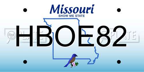 HBOE82 Missouri License Plate