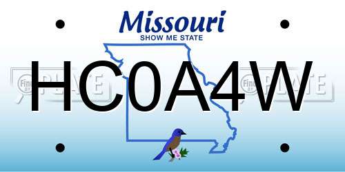 HC0A4W Missouri License Plate