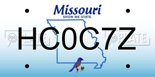 HC0C7Z Missouri License Plate