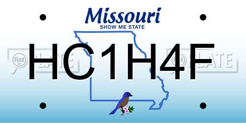 HC1H4F Missouri License Plate