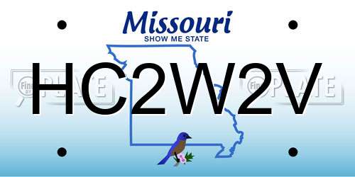 HC2W2V Missouri License Plate