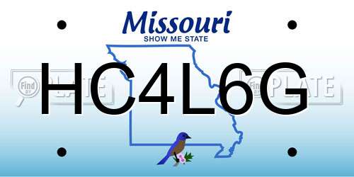 HC4L6G Missouri License Plate