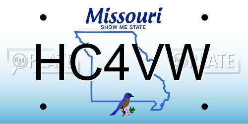HC4VW Missouri License Plate