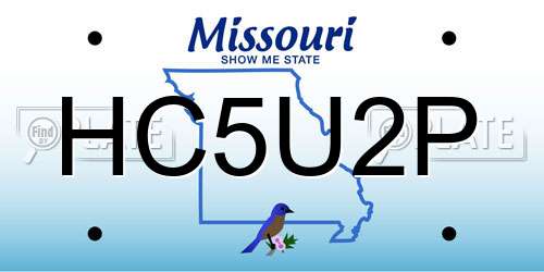 HC5U2P Missouri License Plate