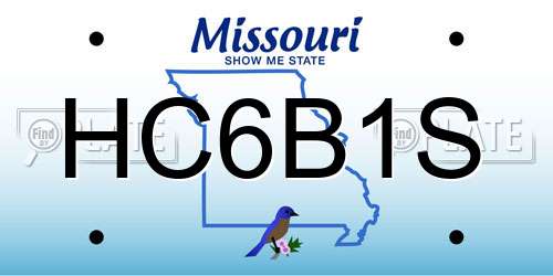 HC6B1S Missouri License Plate