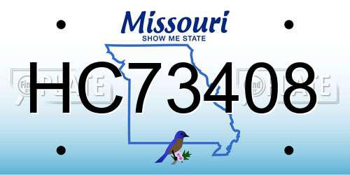 HC73408 Missouri License Plate