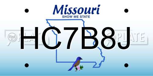HC7B8J Missouri License Plate