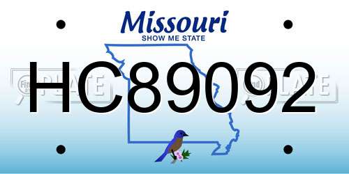 HC89092 Missouri License Plate