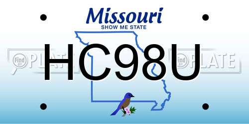 HC98U Missouri License Plate