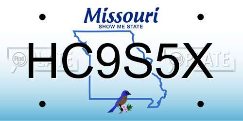 HC9S5X Missouri License Plate