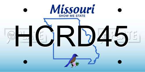 HCRD45 Missouri License Plate