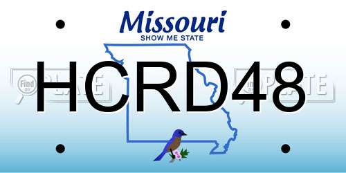 HCRD48 Missouri License Plate