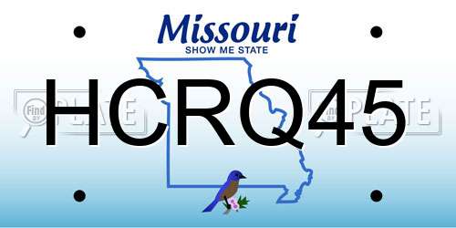 HCRQ45 Missouri License Plate