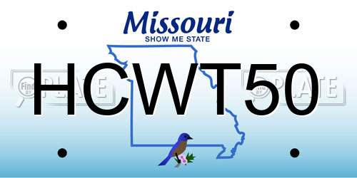 HCWT50 Missouri License Plate