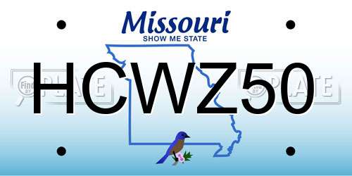 HCWZ50 Missouri License Plate