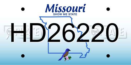 HD26220 Missouri License Plate