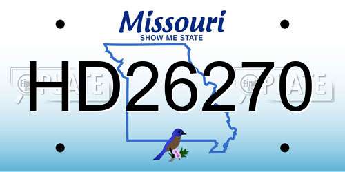 HD26270 Missouri License Plate
