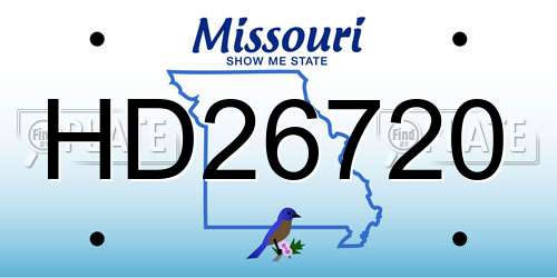 HD26720 Missouri License Plate