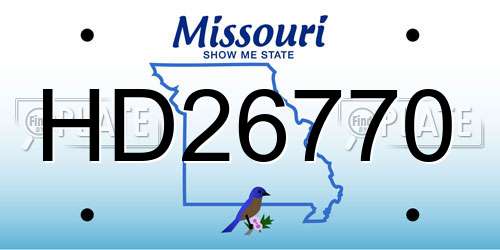HD26770 Missouri License Plate